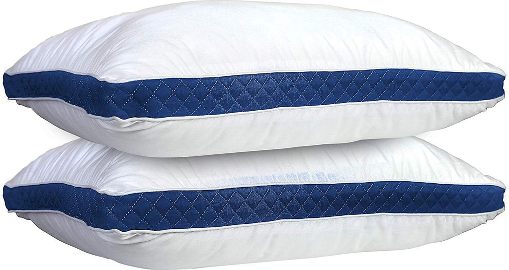 Orthopedic Support Gusseted Quilted Bed Pillows - Set of 2 Premium Bed Pillows for Side Sleepers and Back Sleepers - 2 Pack (King Size, Na - Orthopedic Shredded Foam Bed Pillow Set - Default Title
