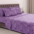 Wrinkle-Resistant Paisley Printed Queen Bed Sheets Set, Microfiber 6 Piece Bedding Set - Purple - Cooling Hotel Quality Bedding Sheets and Pillowcases - Default Title