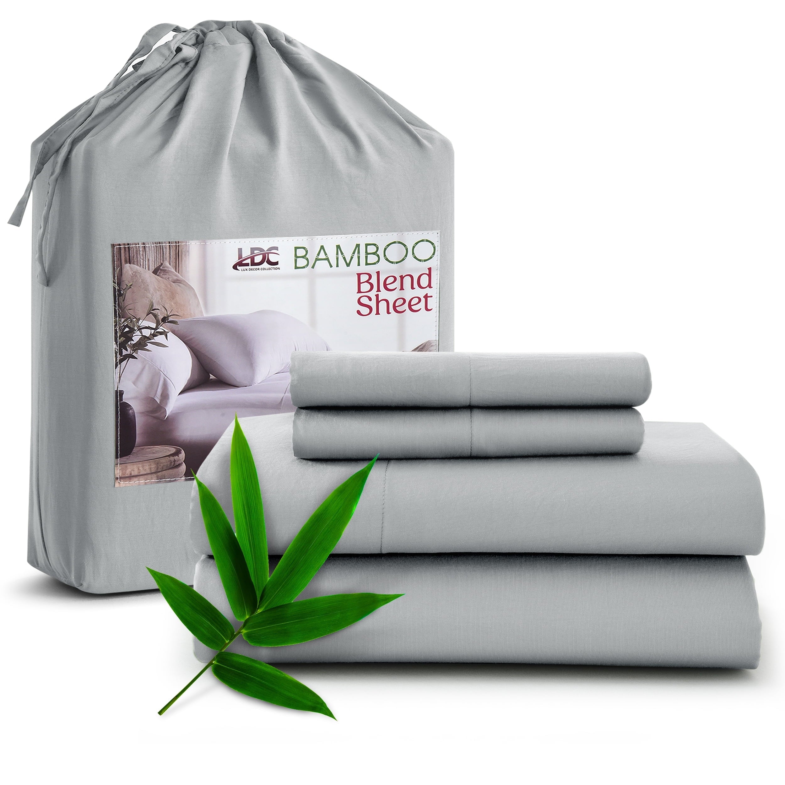 Ultra-Soft Rayon - 4 Piece Cooling Bed Sheets Set, Gray - Luxury Bed Sheet Set with Deep Pockets - Default Title