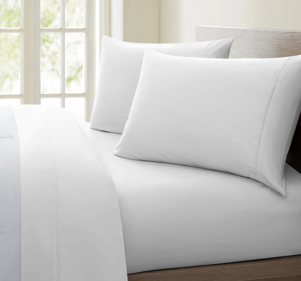Cooling Sateen Luxurious Collection 1000 Thread Count 100% Cotton Bed Sheet Set (Twin XL, White) - Premium Ultra-Soft Pillowcase Pair for Sleeping - Default Title