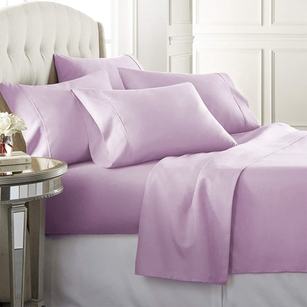 Wrinkle-Resistant Super-Soft 1600 Series Double-Brushed 3 Pcs Bed Sheets Set (Twin, Lilac) - Luxury Bed Sheet Set with Deep Pockets - Default Title