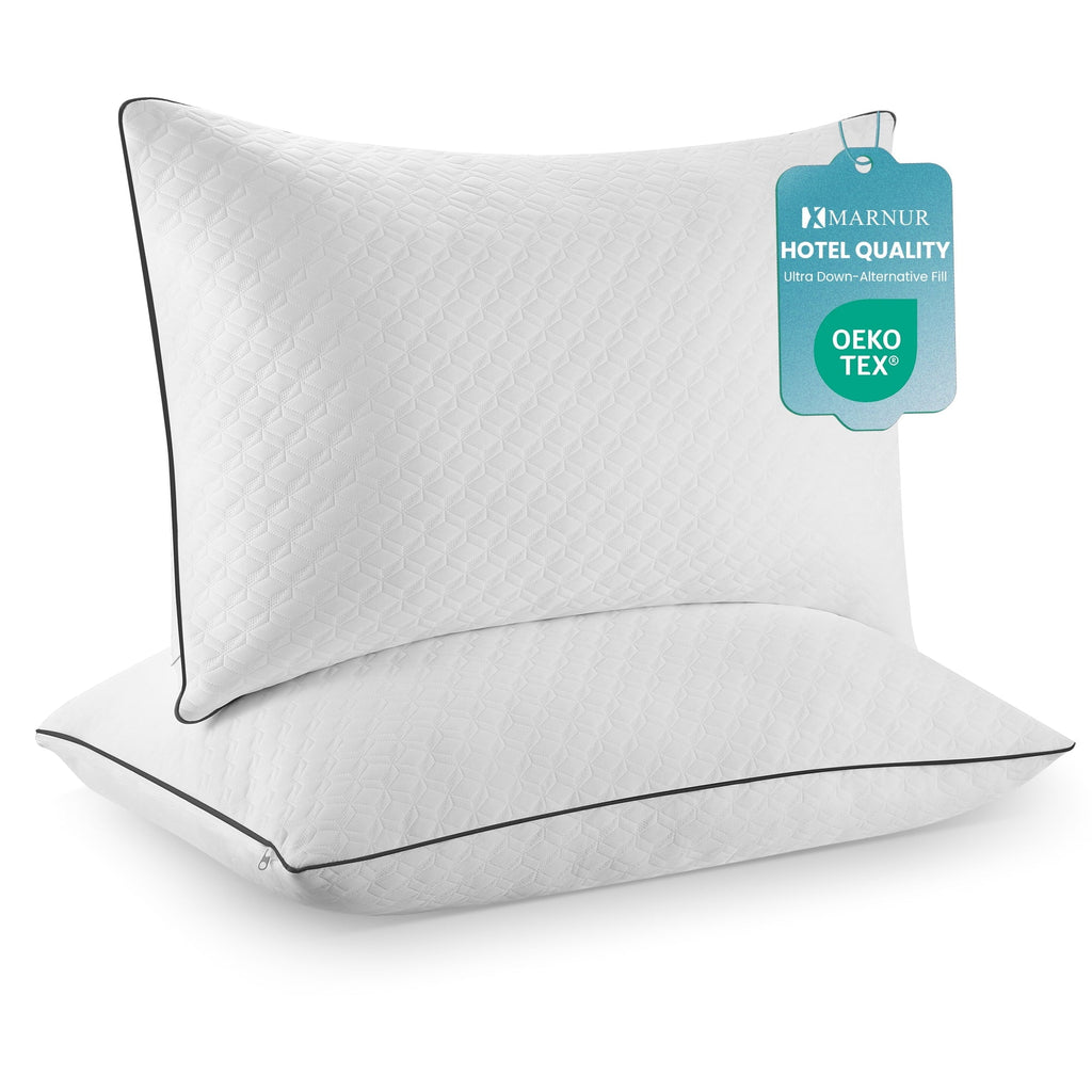 Orthopedic Support Bed Pillows Hotel Collection Luxury Down Alternative Pillow for Beds 2 Pack, Medium Support for Side & Back Sleepers ... - Decorative Throw Pillow Cushion for Sofa & Bed - Default Title