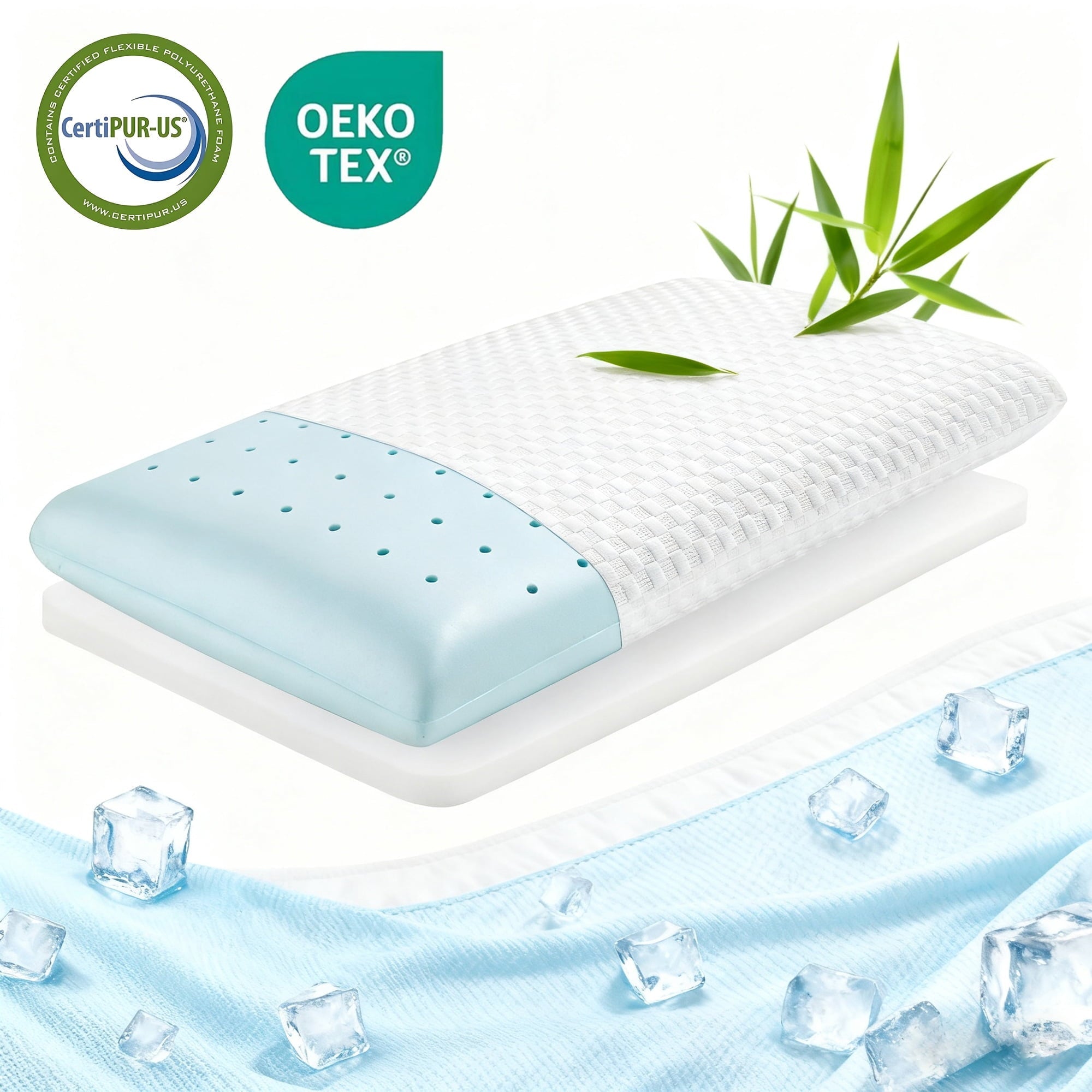 Orthopedic Support Memory Foam Pillow for Bed, Cooling Pillow with Extra Height Pad, Supportive Bed Pillow for Side, Back & Hot Sleepers... - Ergonomic Memory Foam Pillow for Neck Pain Support - Default Title