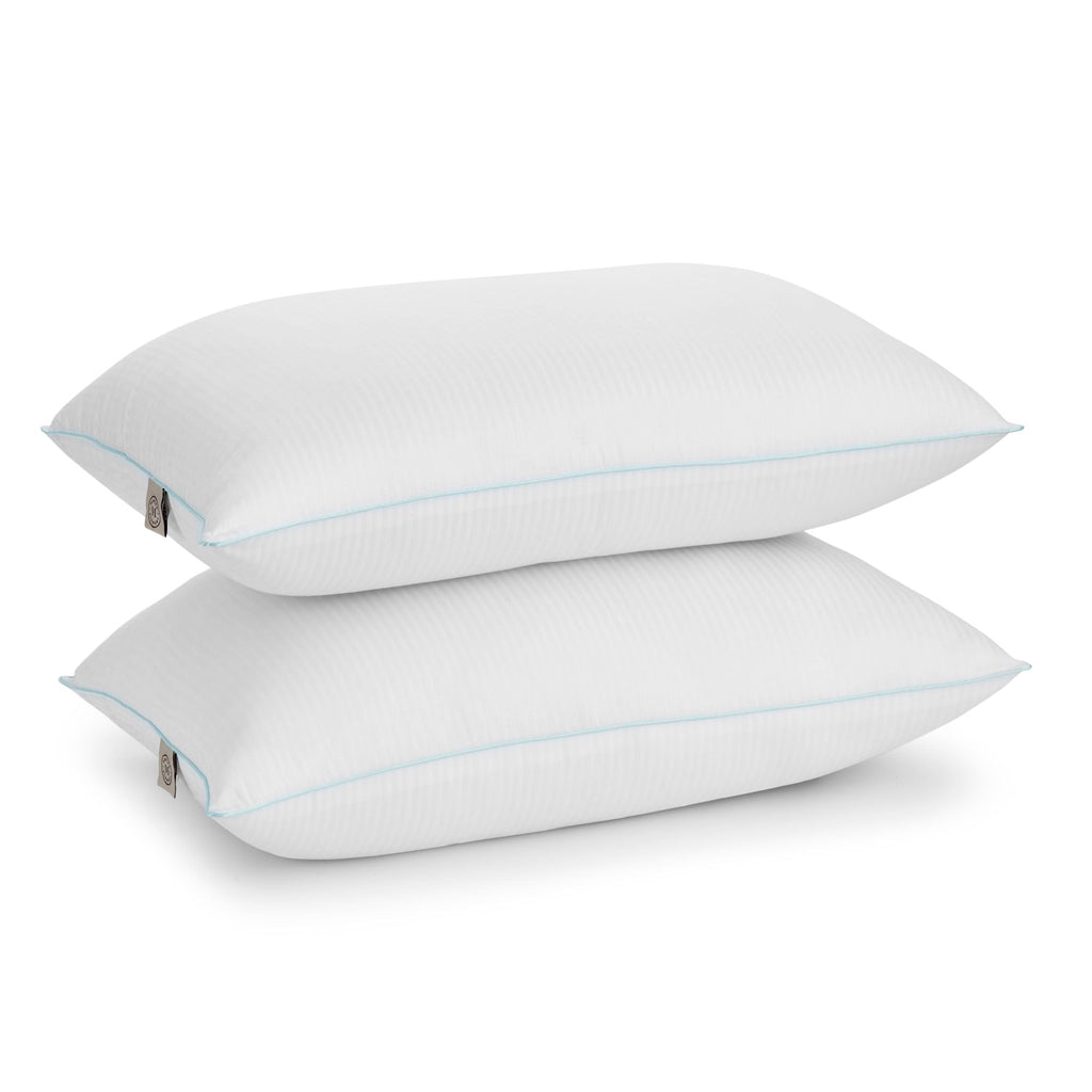 Hotel Collection Classic Stripe Bed Pillows Standard / Queen Size Set Of 2, Enhanced Loft Plush Pillow for All Sleep Positions, 20" x ... - Hotel Quality Plush Sleeping Pillows - Default Title