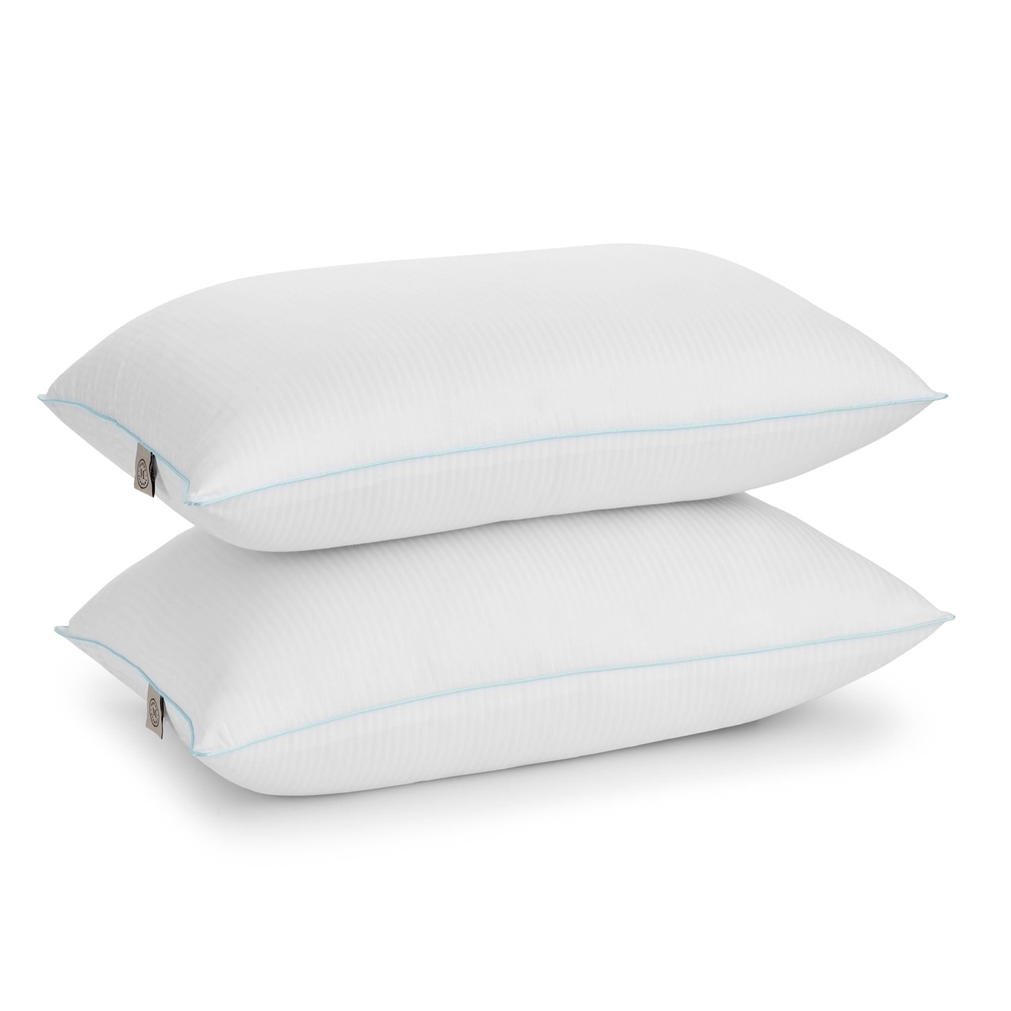 Hotel Collection Classic Stripe Bed Pillows Standard / Queen Size Set Of 2, Enhanced Loft Plush Pillow for All Sleep Positions, 20" x ... - Hotel Quality Plush Sleeping Pillows - Default Title