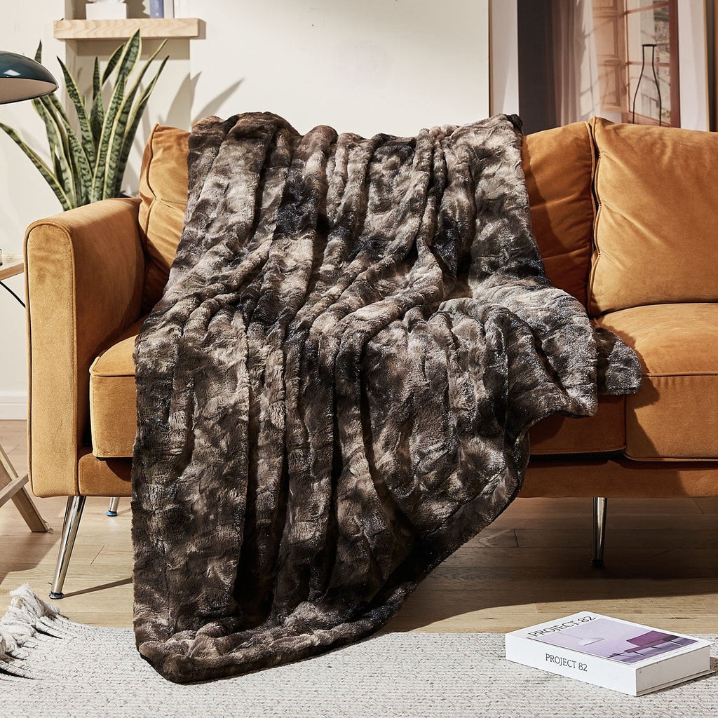 Cozy Fleece Faux Rabbit Fur Throw Blanket- 50x60 inches, Soft Fluffy Cozy Warm Fuzzy Machine Washable, Durable Blanket for Couch ... - Lightweight Plush Warm Blanket for All Seasons - Default Title