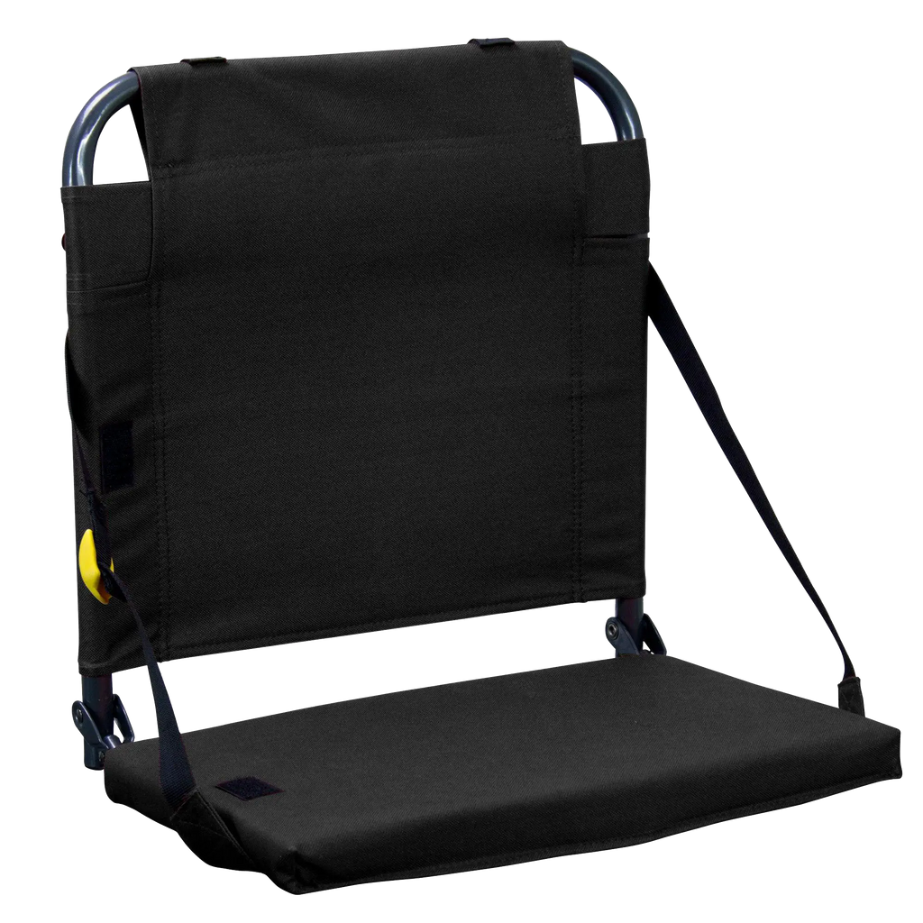 Compact Cushion BleacherBack - Choice 696 - Ergonomic Portable Stadium Seat for Sports Events - Black