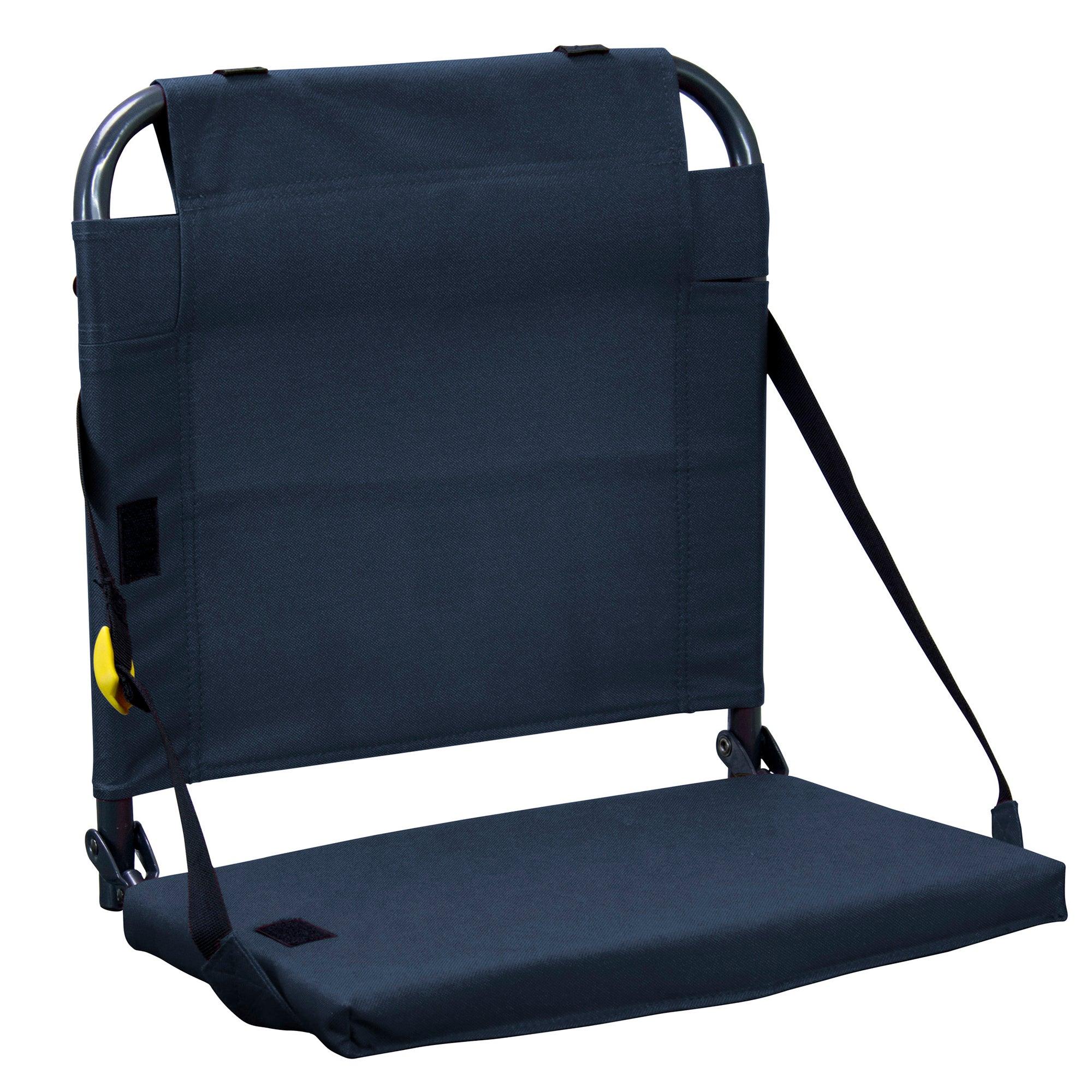 Compact Cushion BleacherBack - Choice 696 - Ergonomic Portable Stadium Seat for Sports Events - Navy