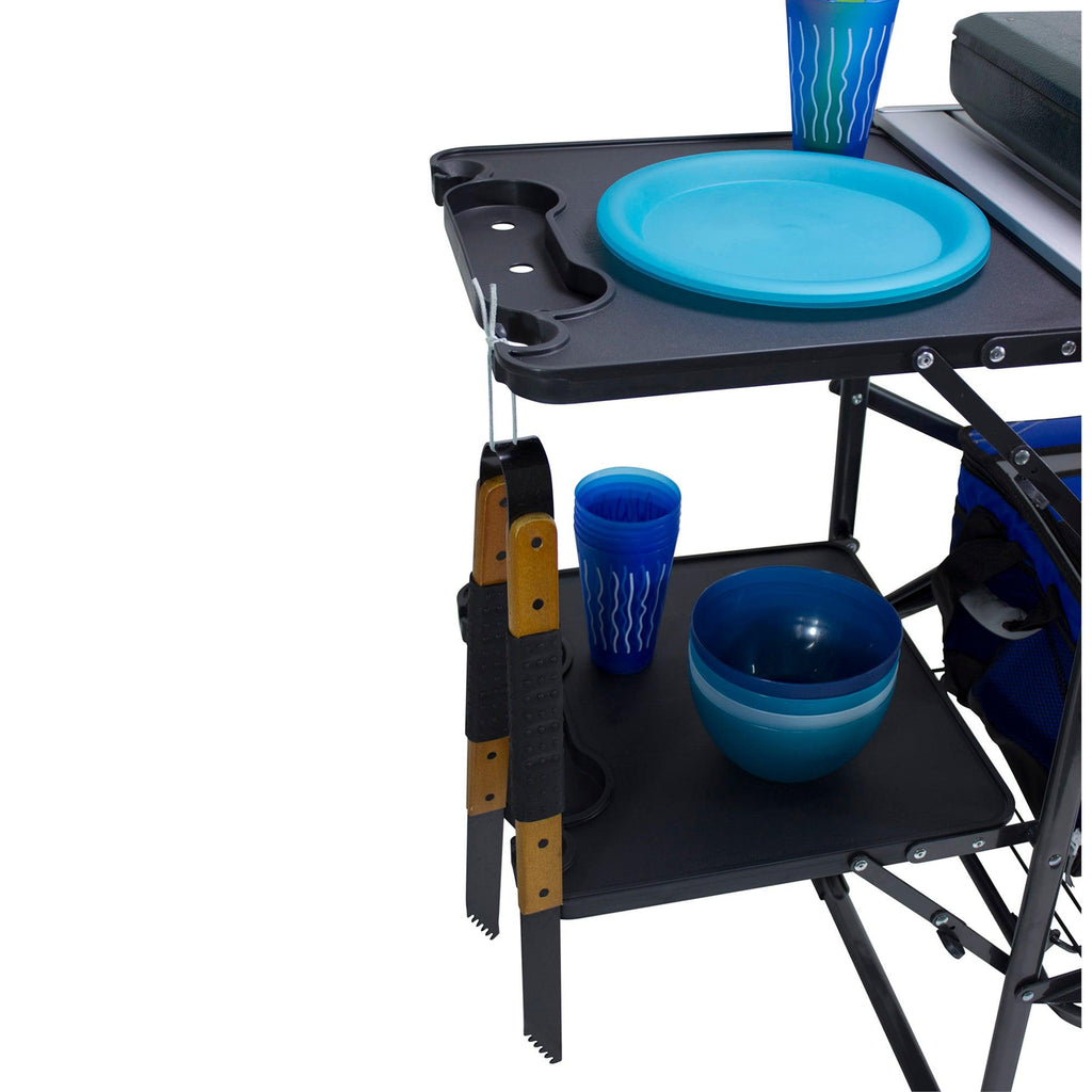 Compact Grilling Slim-Fold Cook Station - Choice 575 - Multi-Purpose Outdoor Culinary Cooking Set Detail