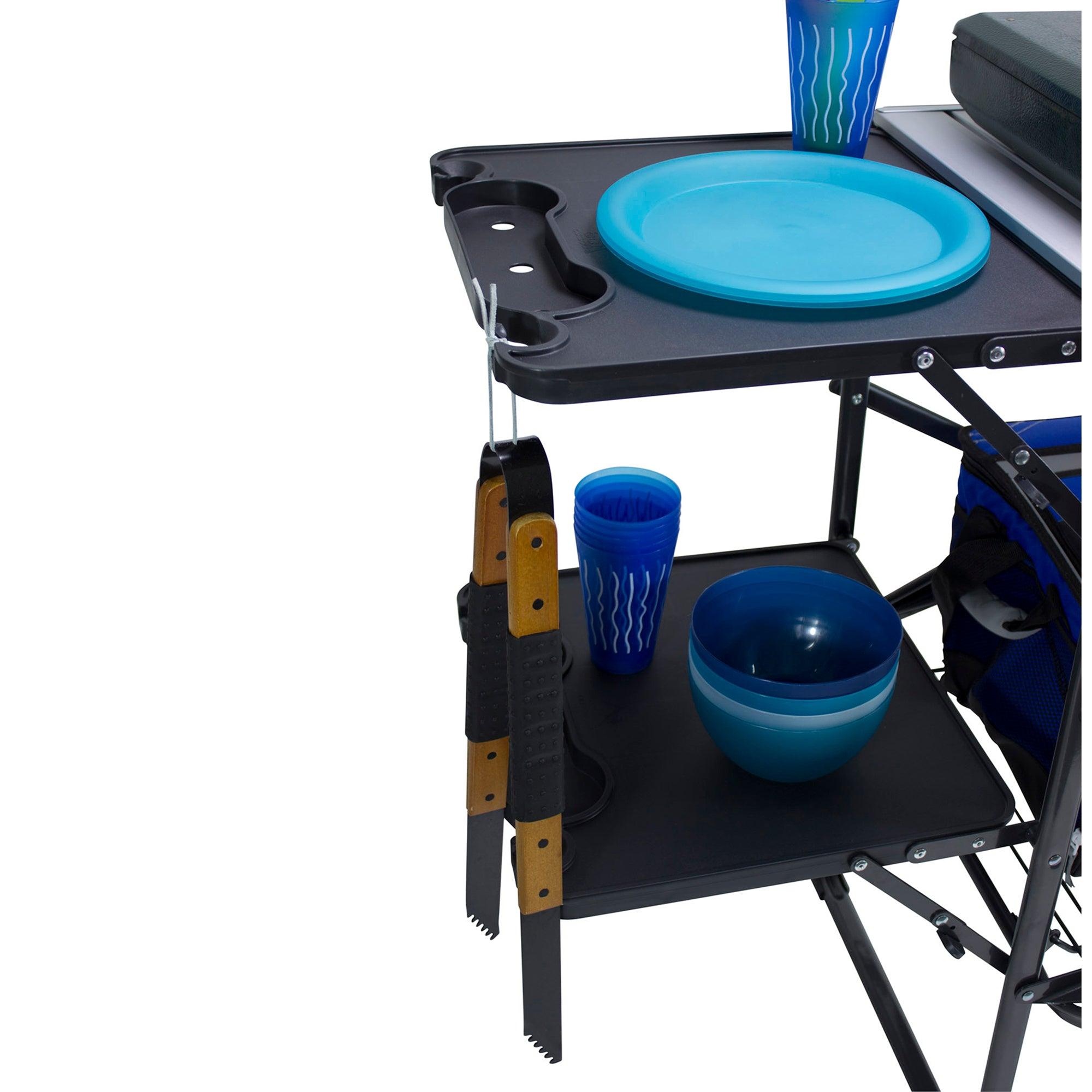 Compact Grilling Slim-Fold Cook Station - Choice 575 - Multi-Purpose Outdoor Culinary Cooking Set Detail