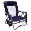 Micro-Folding Bi-Fold Slim Event Chair - Choice 334 - Space-Saving Micro-Folding Chair for Backpacking - Indigo