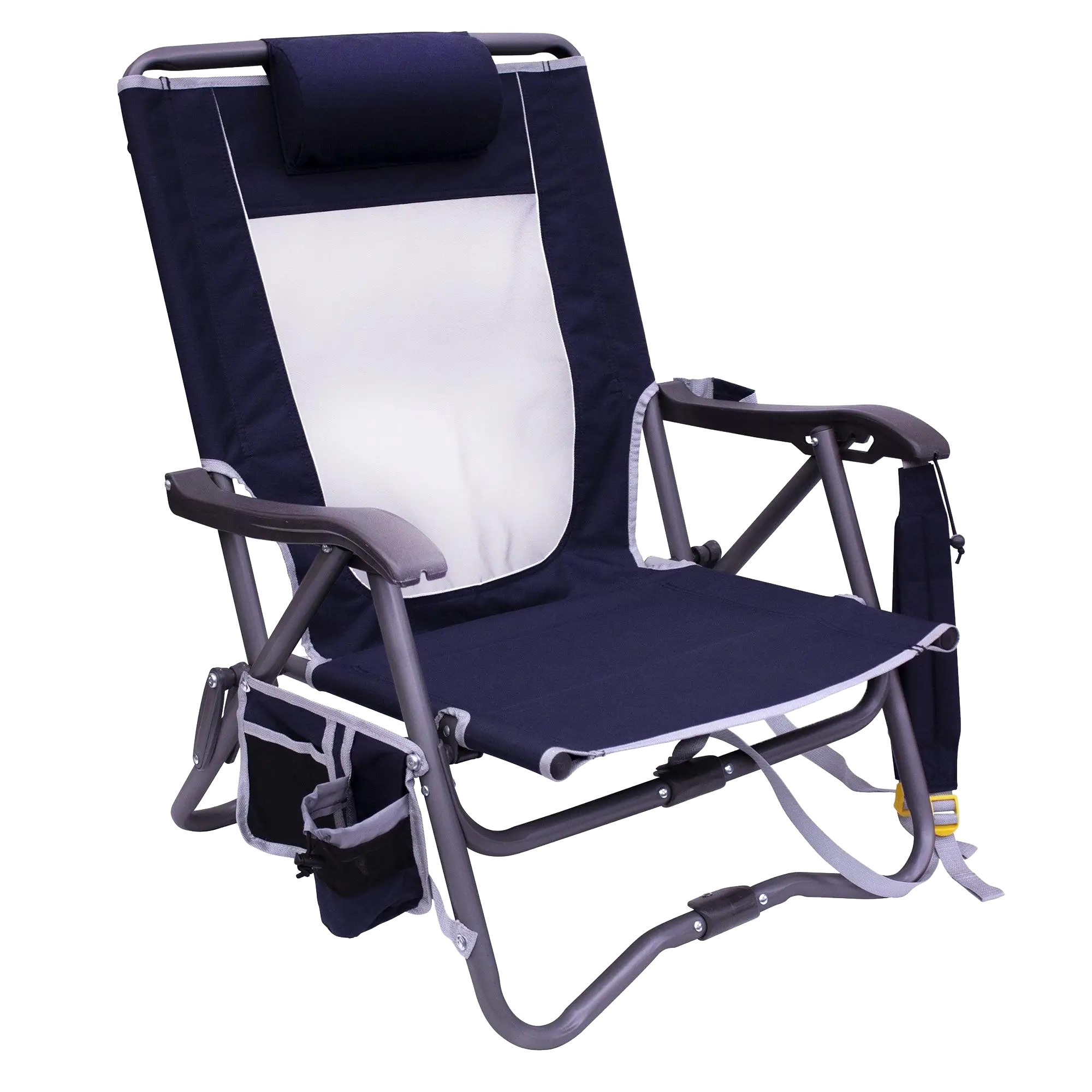 Micro-Folding Bi-Fold Slim Event Chair - Choice 334 - Space-Saving Micro-Folding Chair for Backpacking - Indigo