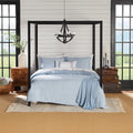 Fluffy Down Alternative Full/Queen Comforter Set, All-Season, 5-Piece, Blue Matelasse Tonal Stripe - Cloud-Like Soft Lightweight Bed Comforter - Default Title