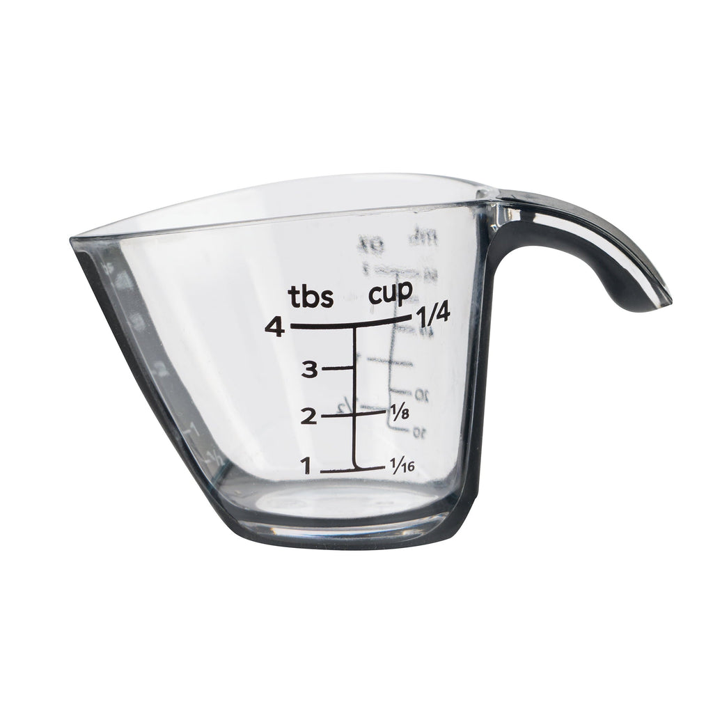 Innovative 1/4C Plastic Mini Measuring Cup, Black/Transparent - Multi-Functional Manual Food Chopper & Slicer - Default Title