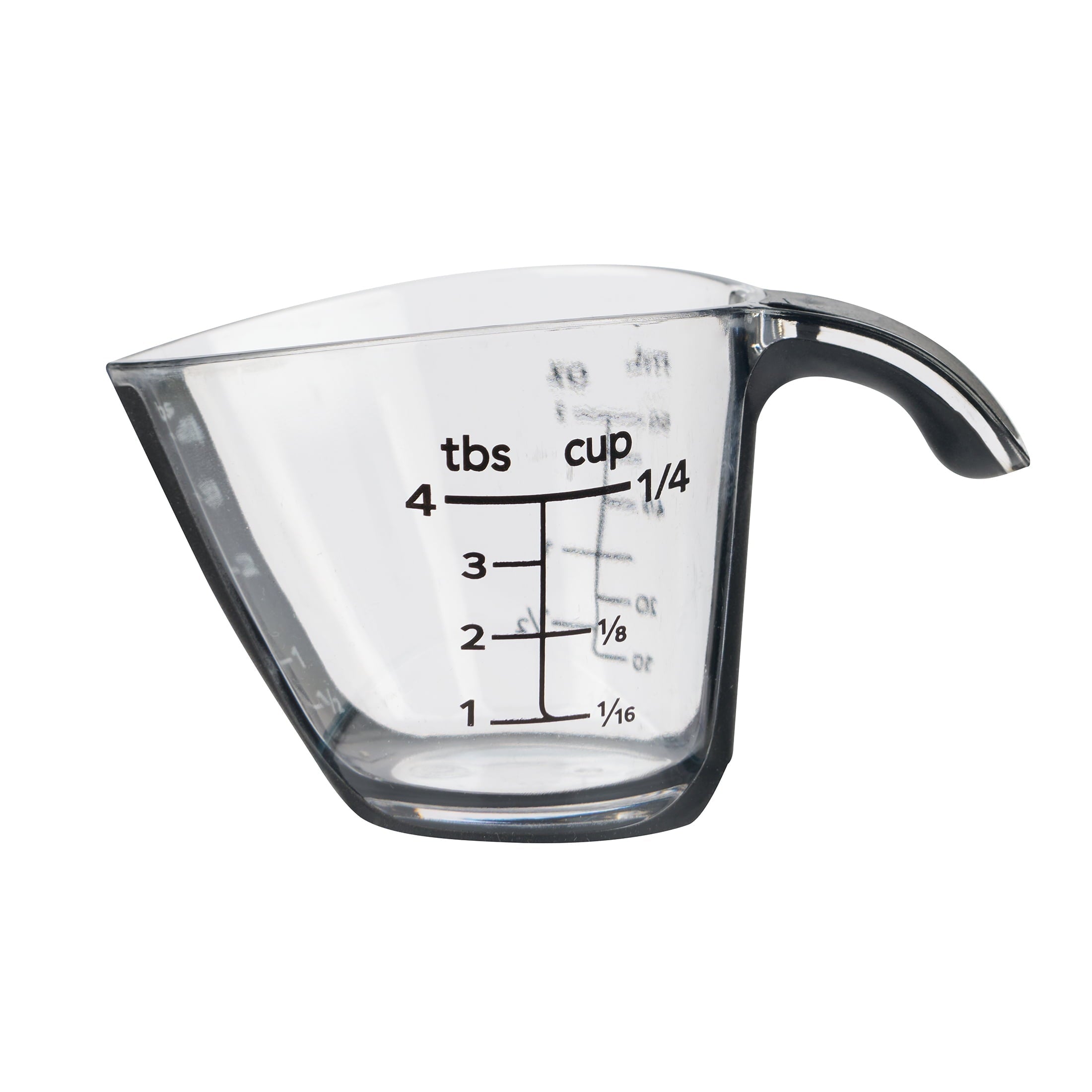 Innovative 1/4C Plastic Mini Measuring Cup, Black/Transparent - Multi-Functional Manual Food Chopper & Slicer - Default Title