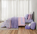 Heavyweight Warmth 14pc College Dorm Essentials Bundle, Twin-XL, Reversible Bed in a Bag Comforter Set, Purple Floral - Luxurious Quilted Duvet Cover Set - Default Title