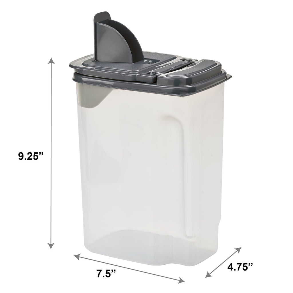 Playful Geometric 3.5 QT Plastic Food Dispenser, Clear with Gray Lid (1 Each) 7.5" L x 3.75" W x 9.25" H, Designed to Help wi... - Playful Star & Heart Shaped Geometric NeeDoh - Default Title