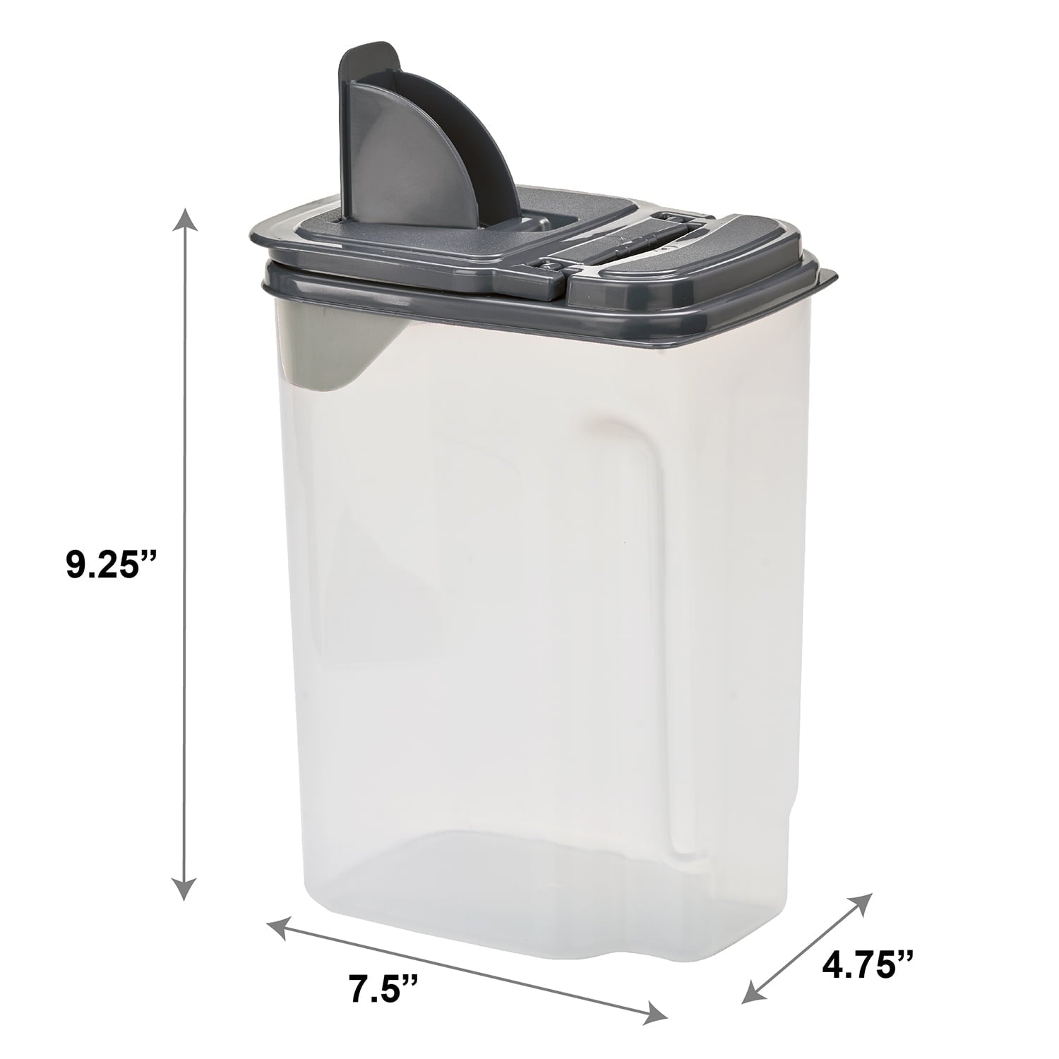 Playful Geometric 3.5 QT Plastic Food Dispenser, Clear with Gray Lid (1 Each) 7.5" L x 3.75" W x 9.25" H, Designed to Help wi... - Playful Star & Heart Shaped Geometric NeeDoh - Default Title