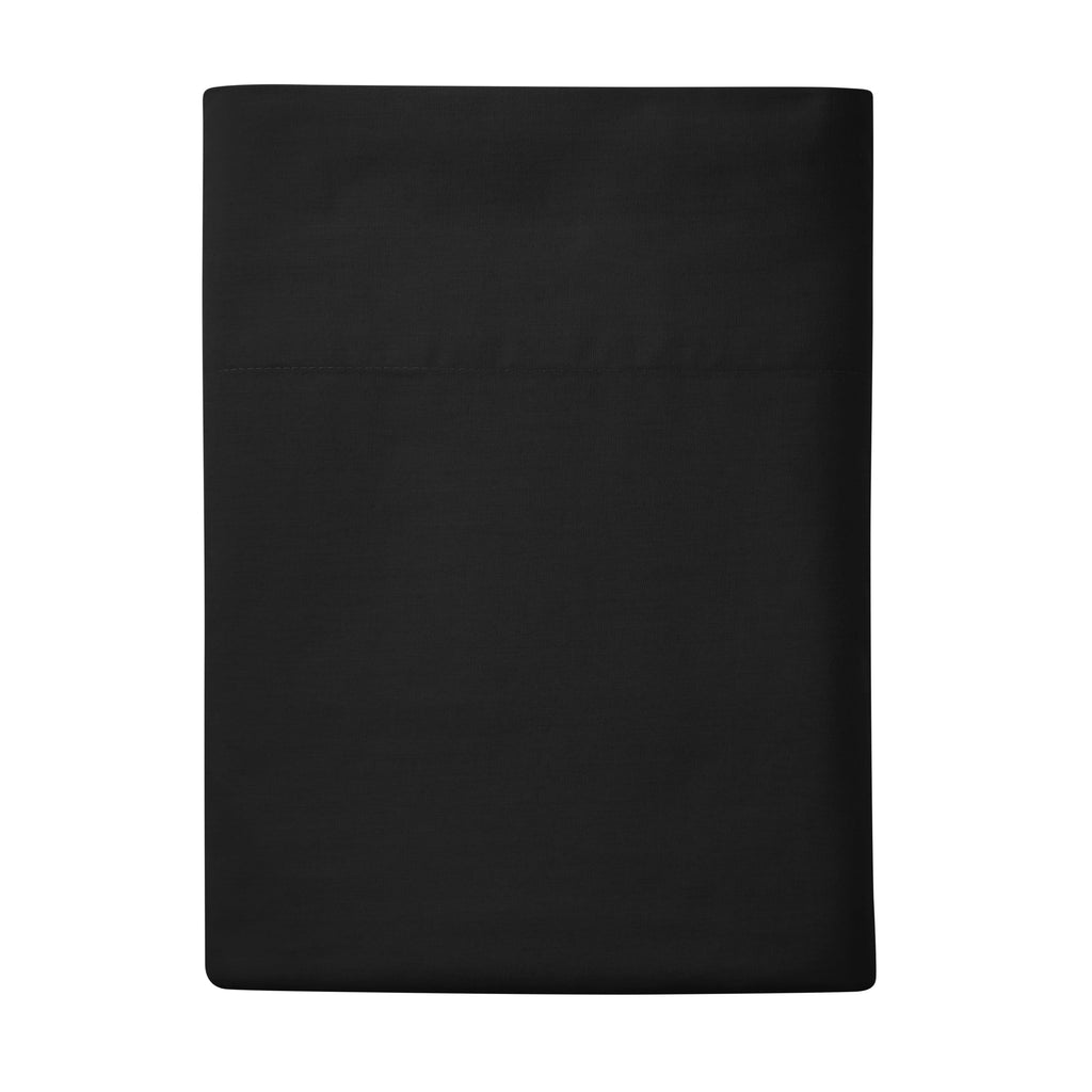 Wrinkle-Resistant Easy Care Solid Rich-Black CVC Cotton Blend Fitted Sheet, Full - Breathable Egyptian Cotton Flat & Fitted Sheets - Default Title
