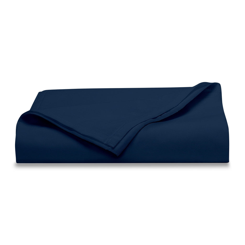 Wrinkle-Resistant 300 Thread Count Easy Care Blue Cove Cotton Blend Percale Flat Bed Sheet, King - Premium Ultra-Soft Pillowcase Pair for Sleeping - Default Title