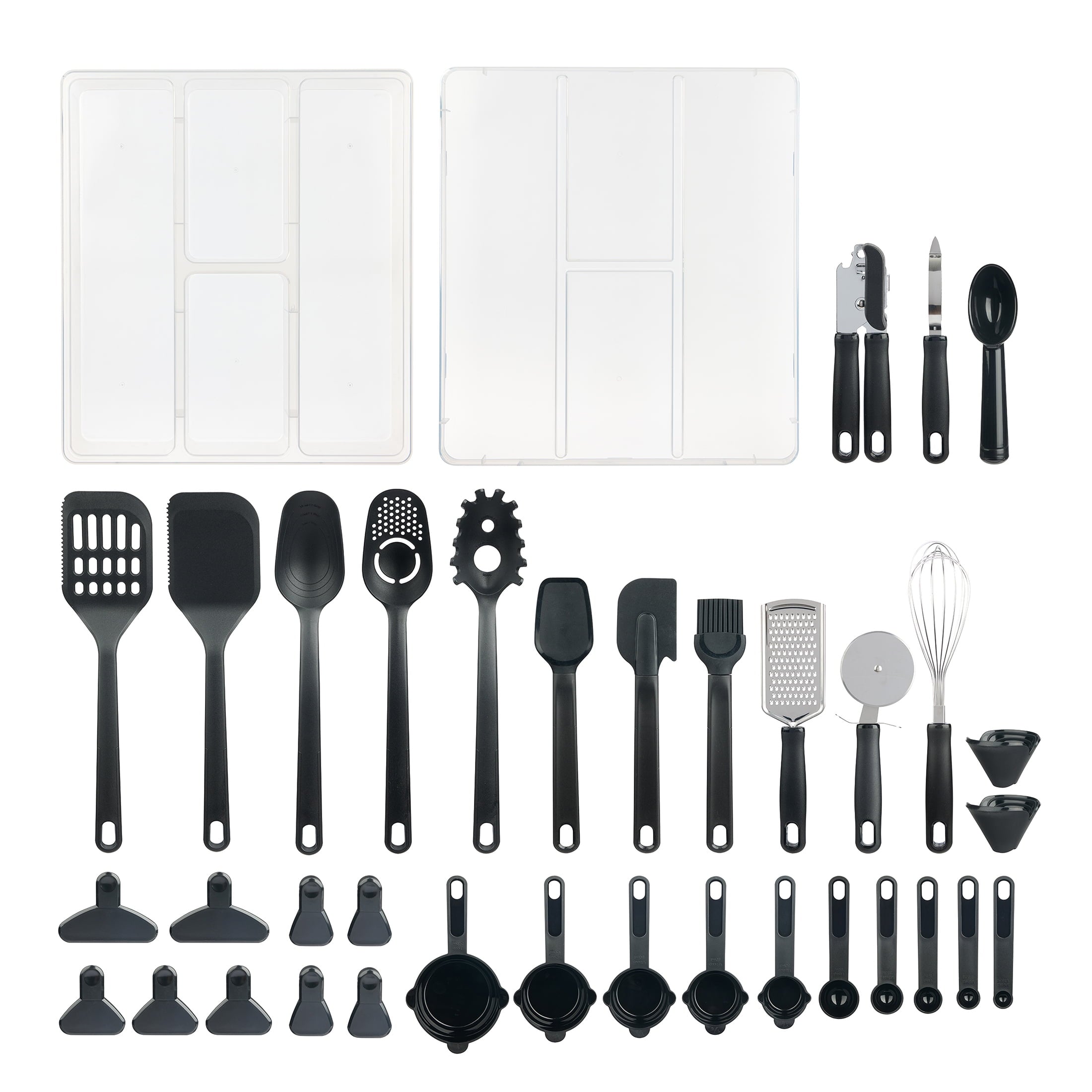 Chef-Quality 36 Piece Kitchen Gadget Set with Kitchen Cooking Utensils, and Drawer Organizer, Black - Heavy Duty Stainless Steel Kitchen Shears - Default Title