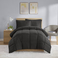 All-Season All in One Down Alt Reversible Comforter and Sheet set- 5 Piece, Twin, Black - Hypoallergenic Ultra-Fluffy Quilt for Winter - Default Title