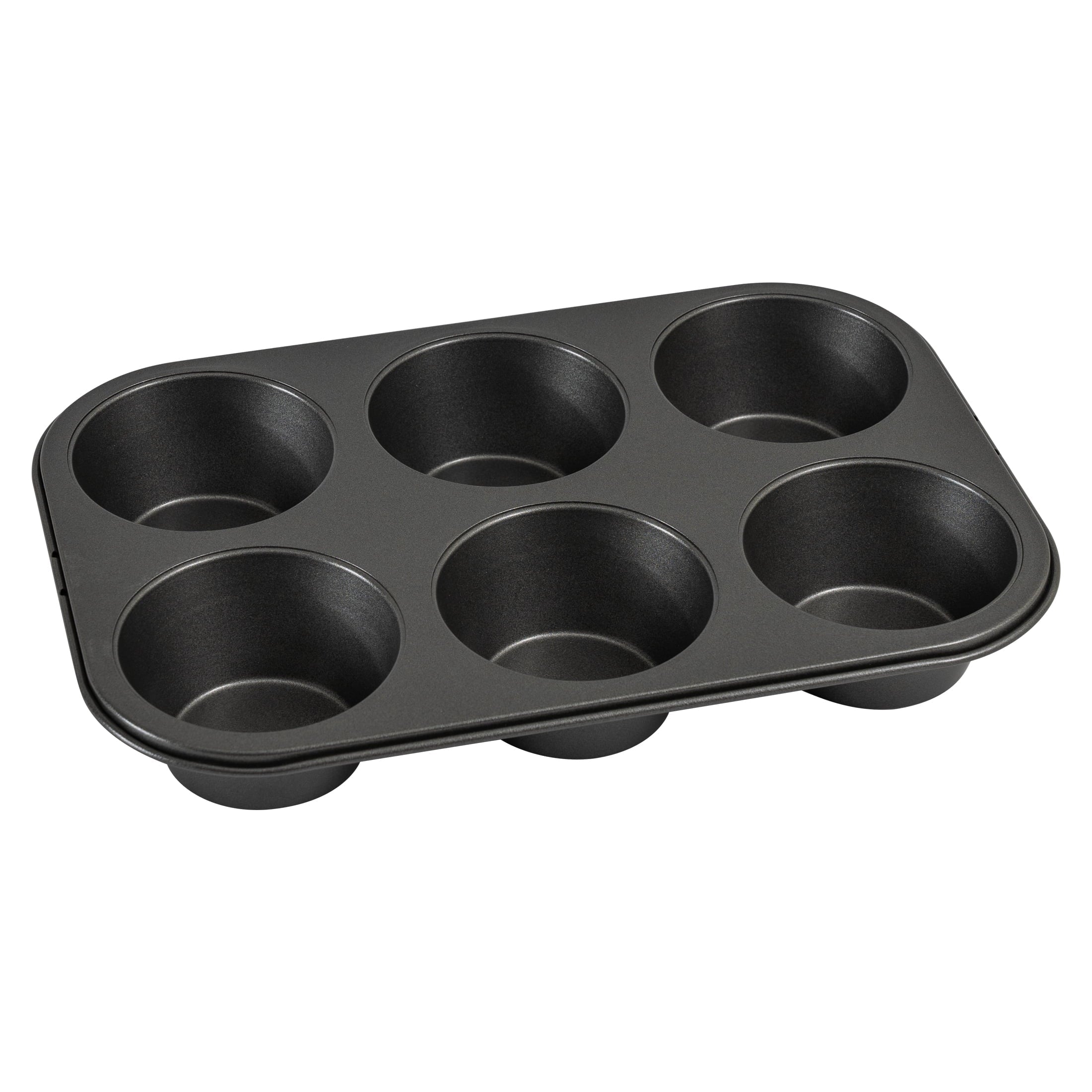 Time-Saving 6 Cup Jumbo Muffin Pan, Non-Stick Bakeware,3.4 inch Diameter Cups,Gray,Carbon Steel - Innovative Kitchen Helper for Modern Cooking - Default Title