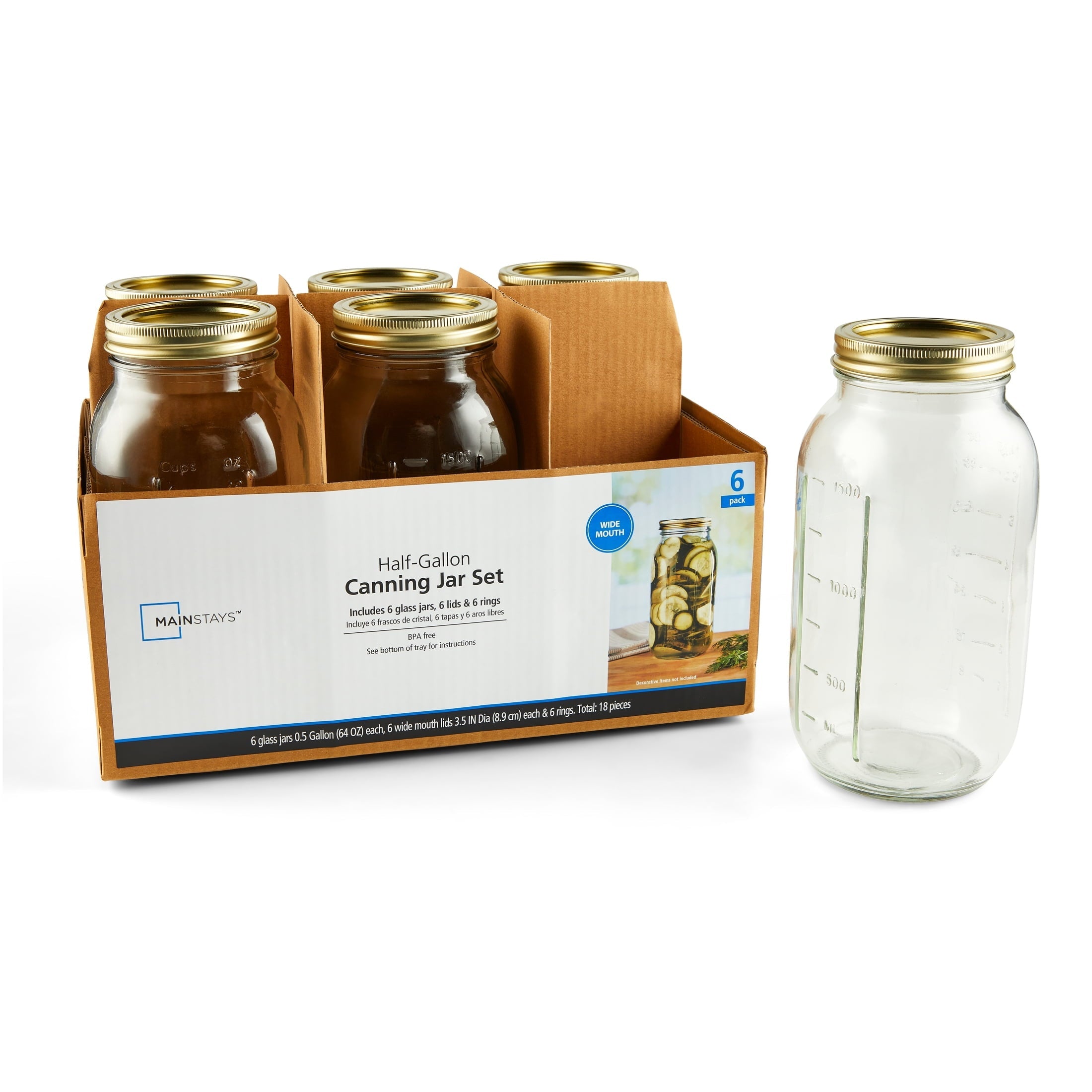 Sweet Treat Shaped 64 oz Mason Jars, Wide Mouth Half Gallon Canning Jars with Lids and Rings, 6-Pack Extra Large Glass Jars for Home Can... - Deliciously Soft Cupcake Sensory Glob - Default Title