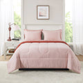 Heavyweight Warmth 7-Piece Reversible Bed in a Bag Comforter Set with Sheets, Pink, Queen - All-Season Down Alternative Comforter Insert - Default Title