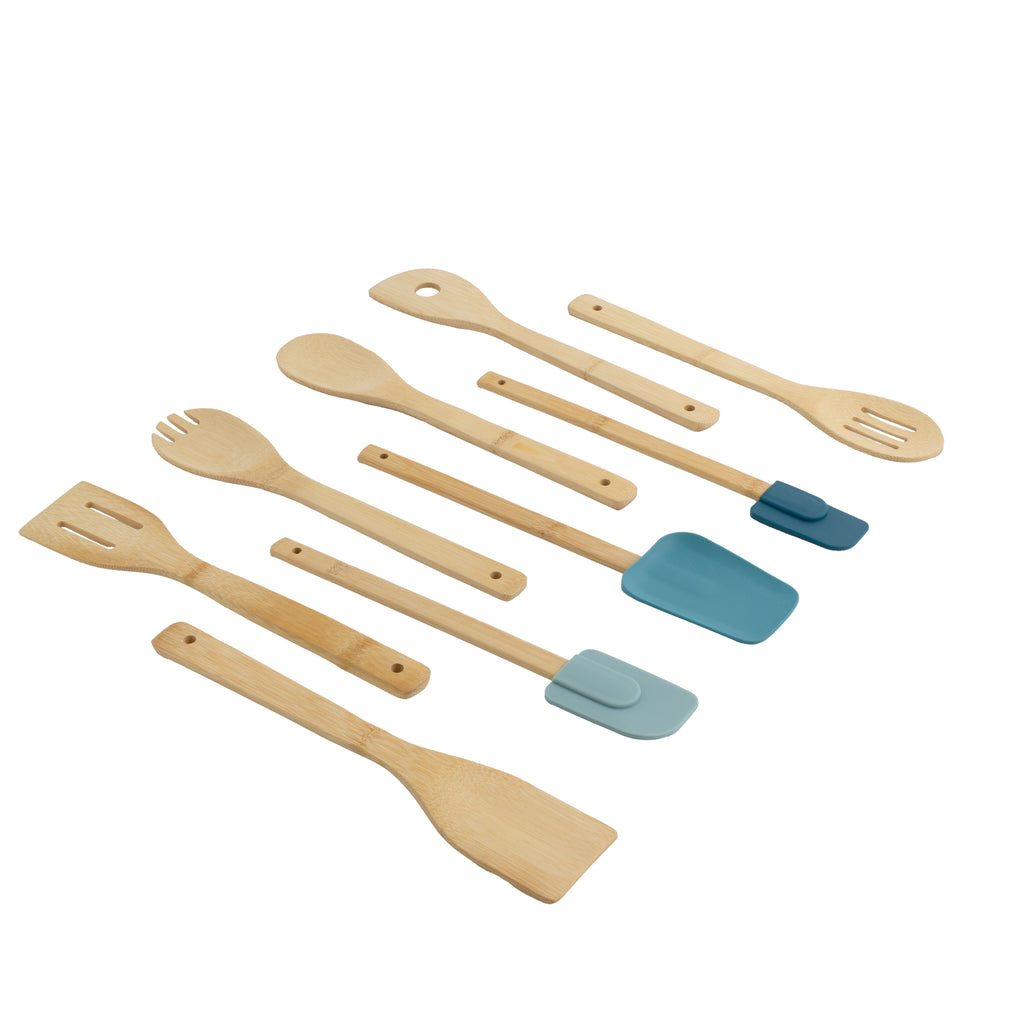 High-Precision 9-Piece Bamboo Gadgets Kitchen and Cooking Utensil Sets, Blue - Professional Kitchen Tool for Culinary Enthusiasts - Default Title