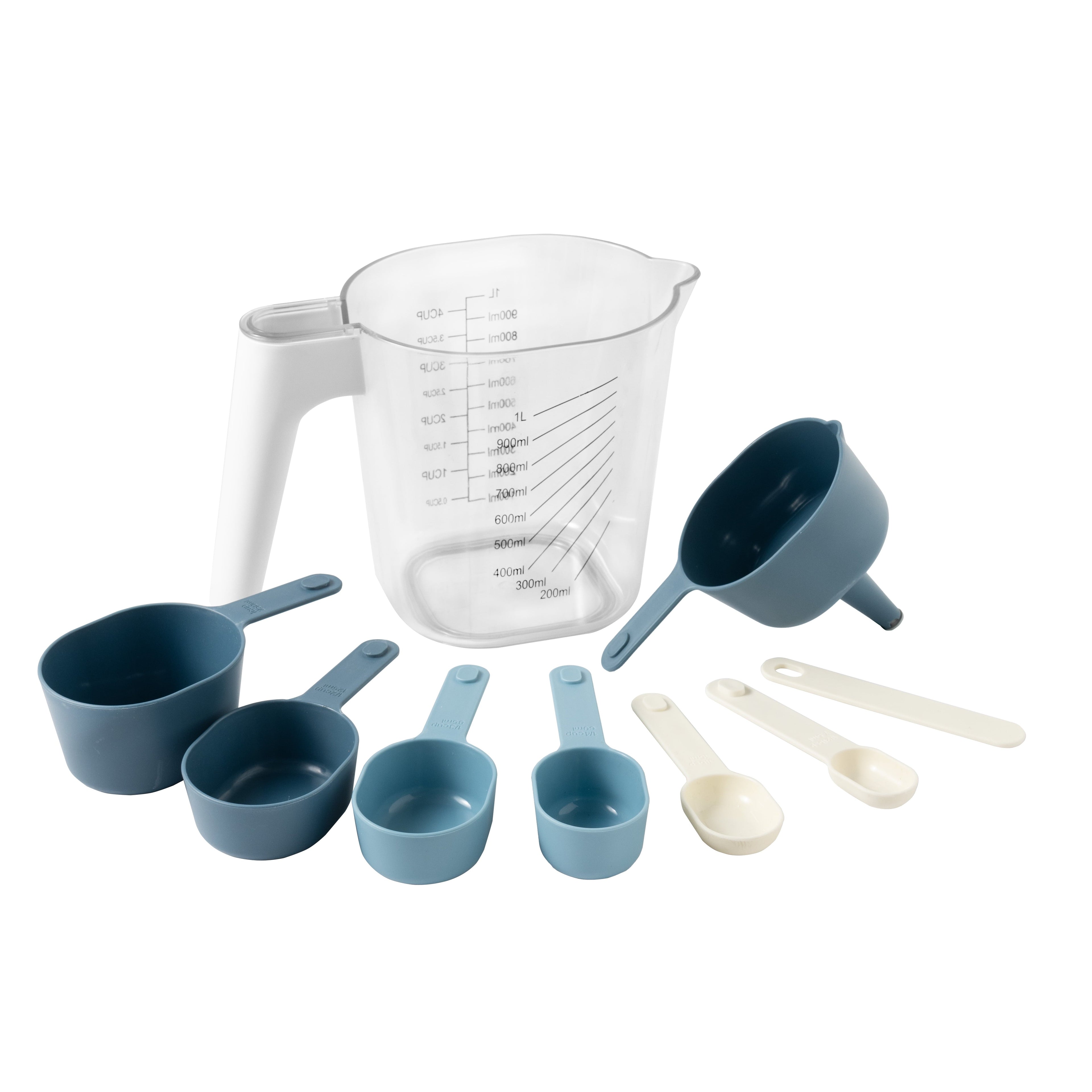 Innovative 9-Piece Stackable Measuring Set Kitchen Tools for Cooking, 7.48" L, Blue - Multi-Functional Manual Food Chopper & Slicer - Default Title