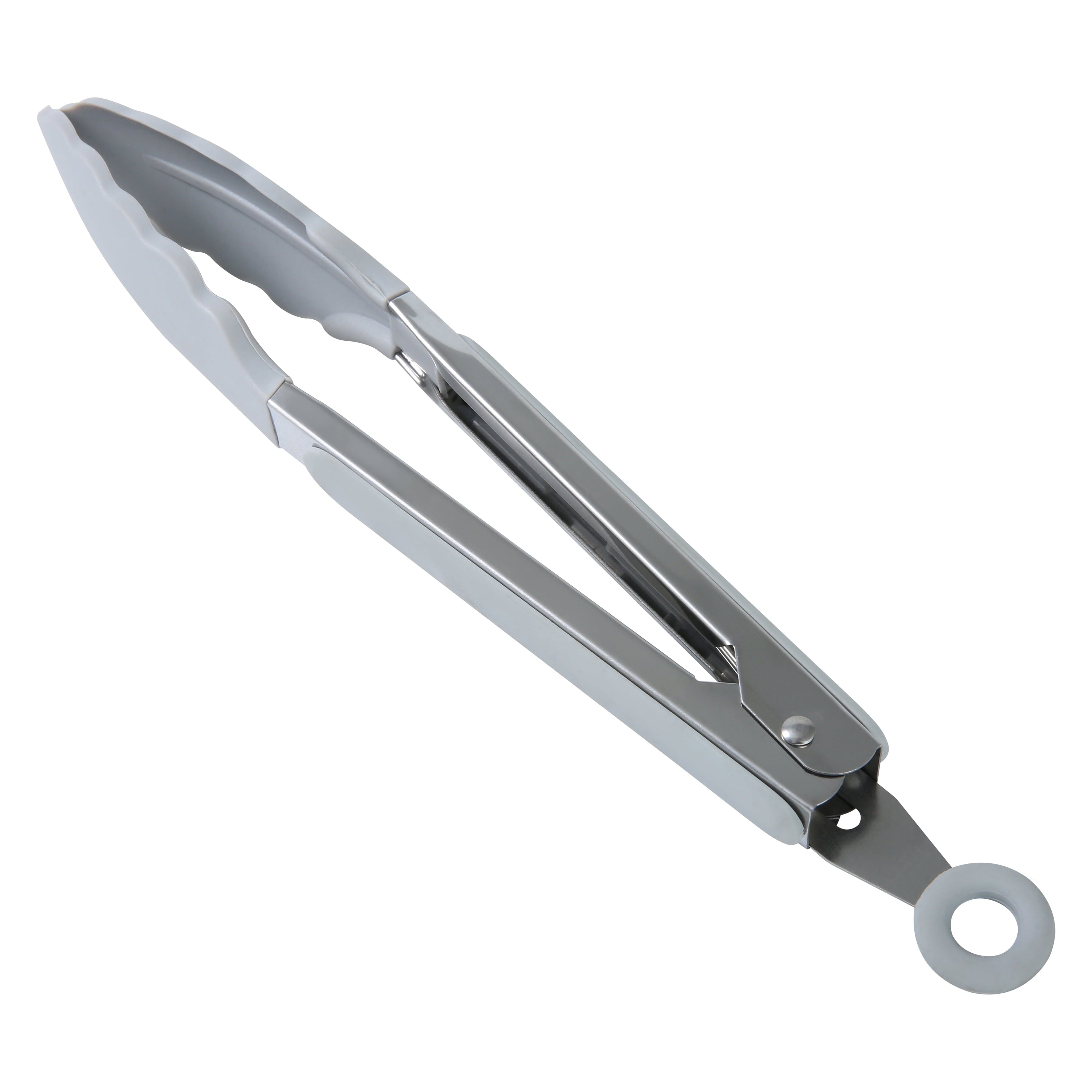 High-Precision 9" Stainless Steel and Silicone Locking Tongs, Soft Grip Handle, Grey Flannel - Multi-Purpose Hand Tool for Daily Meal Prep - Default Title