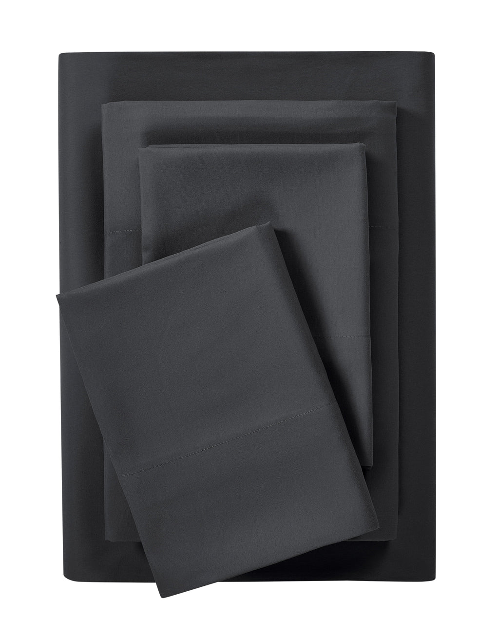Premium Egyptian Cotton Microfiber Bed Sheet Set, Queen, Rich Black, 4 Piece - Premium Ultra-Soft Pillowcase Pair for Sleeping - Default Title