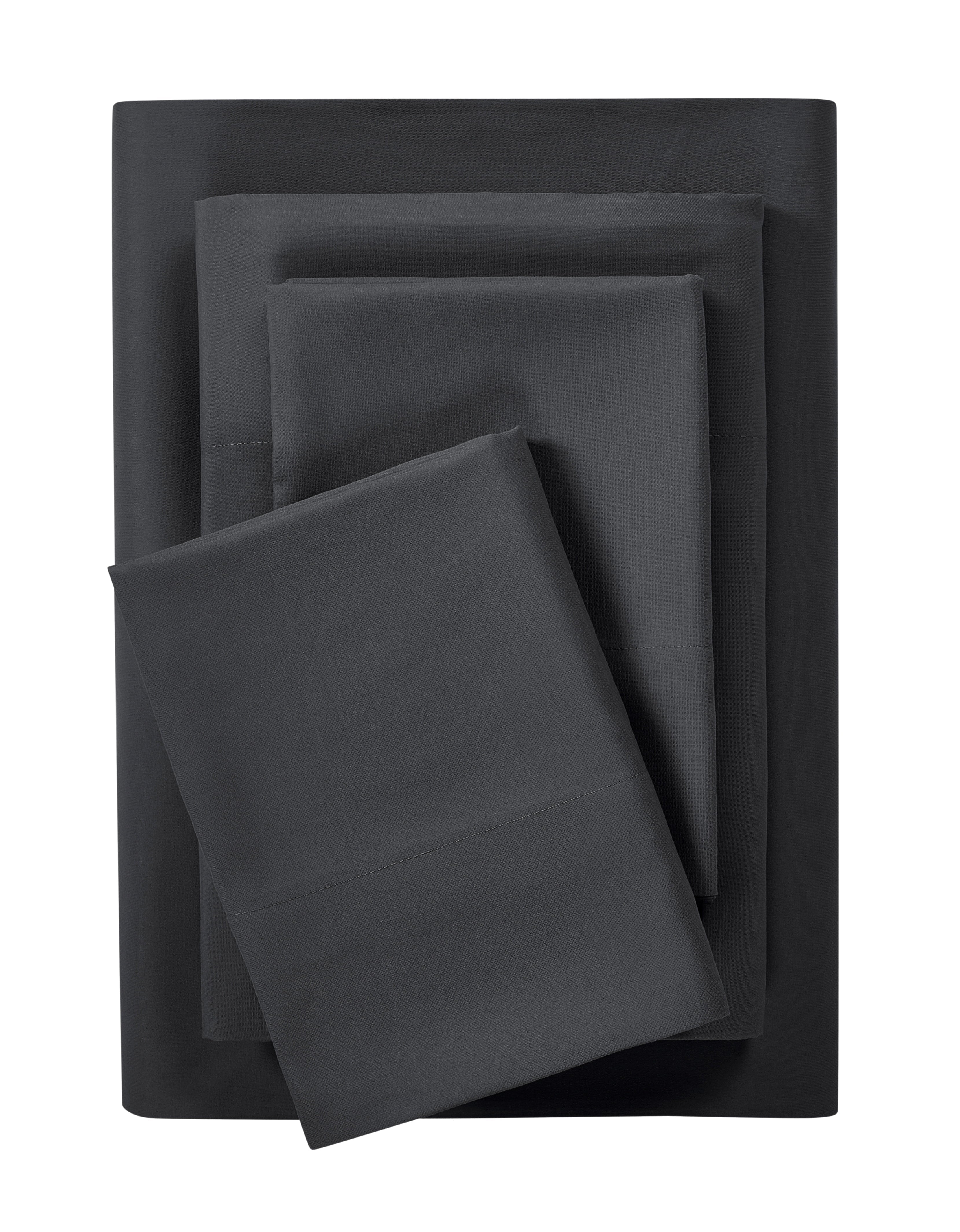 Premium Egyptian Cotton Microfiber Bed Sheet Set, Queen, Rich Black, 4 Piece - Premium Ultra-Soft Pillowcase Pair for Sleeping - Default Title