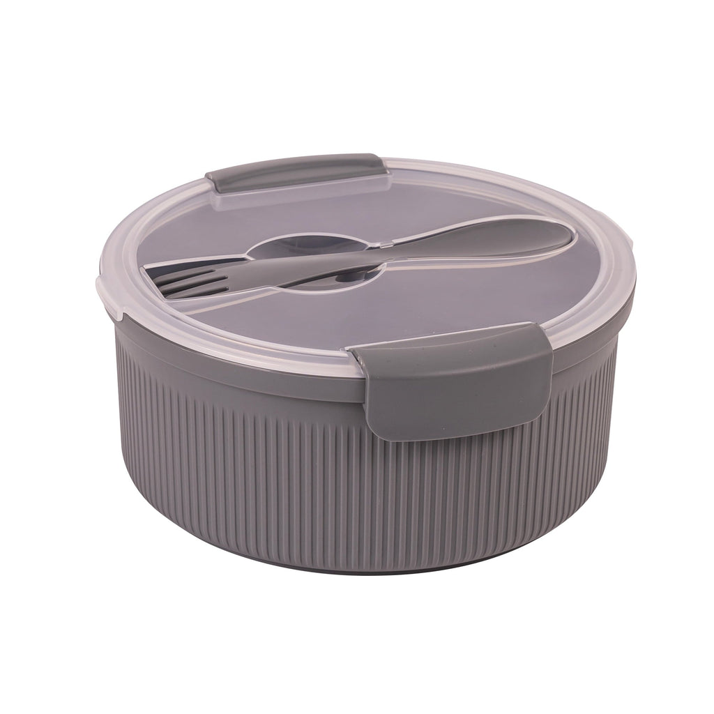 Whimsical Doughnut Food Storage Bento Container, Round, Grey, 47oz Capacity, Ideal Use for Workday Meals and Travel - Squishy Dohnut Sweet Treat Shaped Stress Toy - Default Title