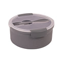 Whimsical Doughnut Food Storage Bento Container, Round, Grey, 47oz Capacity, Ideal Use for Workday Meals and Travel - Squishy Dohnut Sweet Treat Shaped Stress Toy - Default Title