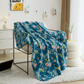 Reversible Sherpa Cozy Fleece Throw Blanket Delightful Floral 50" x 60", All Ages - Luxury Knitted Decorative Throw Blanket with Fringes - Default Title