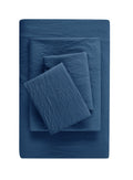 Wrinkle-Resistant Ultra Soft Microfiber Bed Sheet Set, Twin-XL, Indigo, 3 Piece - Luxury Bed Sheet Set with Deep Pockets - Default Title