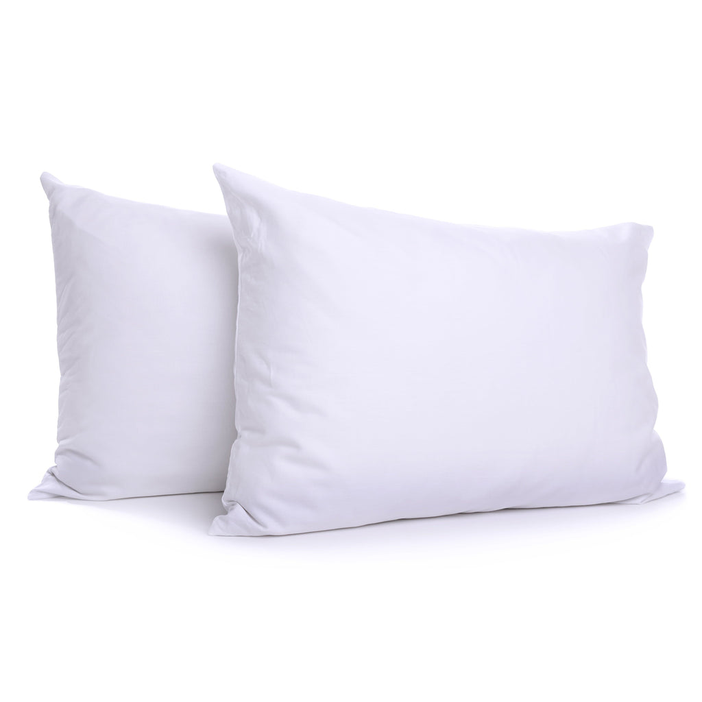 Ergonomic Memory Foam 2-Pack Down Alternative White Bed Pillows, Standard - Decorative Throw Pillow Cushion for Sofa & Bed - Default Title
