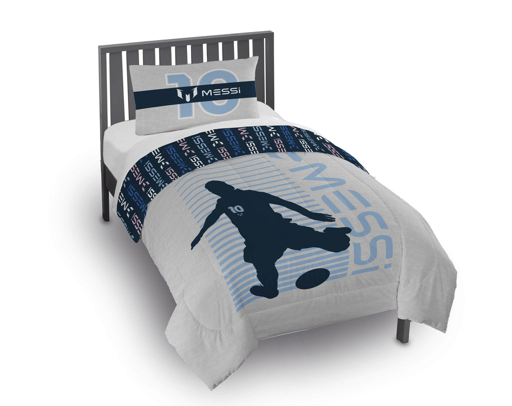 All-Season Kids 2 Piece Grey Reversible Comforter and Pillowcase Set, Twin/Full - Luxurious Quilted Duvet Cover Set - Default Title