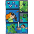 Lightweight Warm Minecraft Kids Twin/Full Blanket, 62 x 90, Microfiber, Green and Blue - Cozy Fleece Throw Blanket for Couch & Bed - Default Title