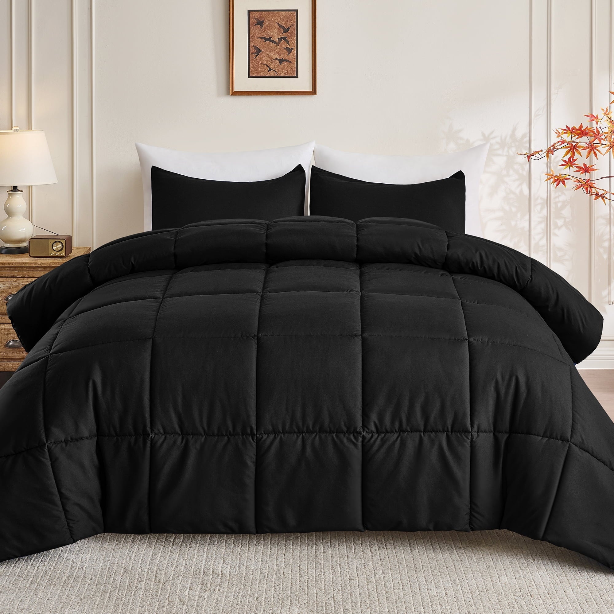 Hypoallergenic Cloud Queen Size Comforter Sets, 3 Piece Soft Quilted Bedding Sets, All-Season Down Alternative Comforter with 2 Pillow Sha... - Cloud-Like Soft Lightweight Bed Comforter - Default Title