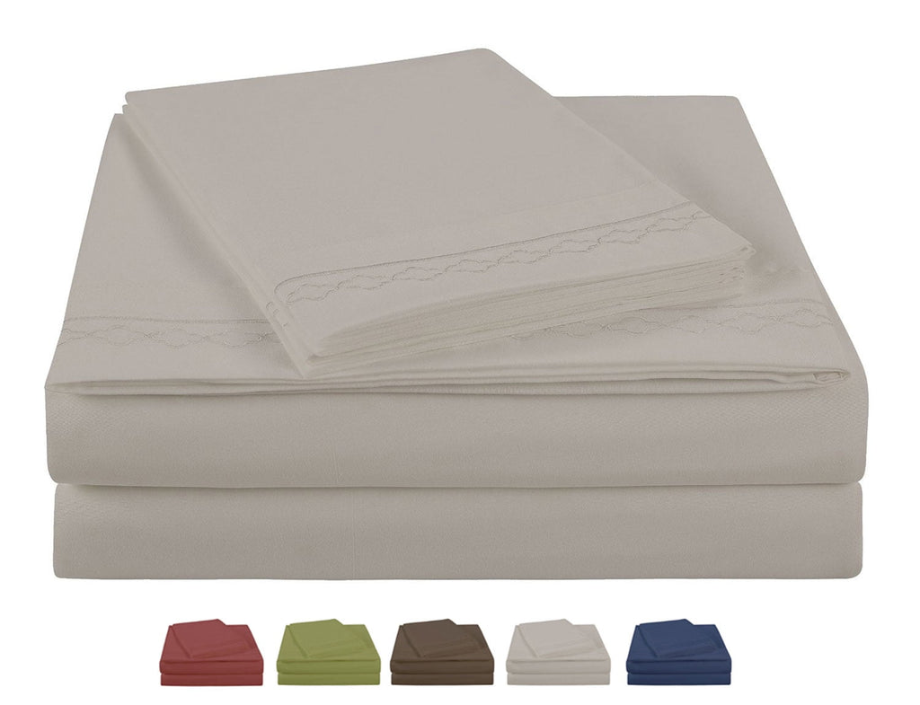 Wrinkle-Resistant Luxury Silver Gray Microfiber bed Sheet Sets, 4-pieces, Twin size - Breathable Egyptian Cotton Flat & Fitted Sheets - Default Title