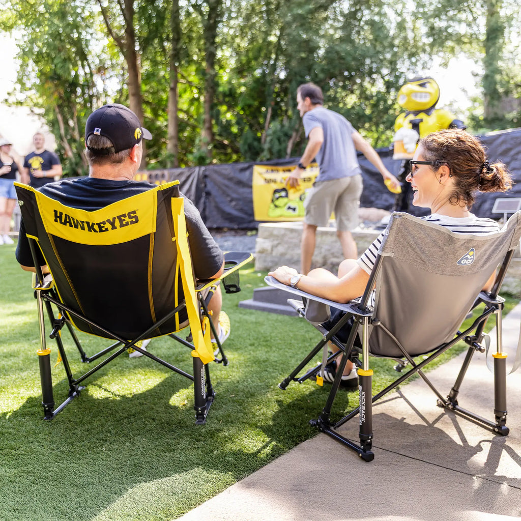 Patented Spring-Action College Comfort Pro Rocker - Iowa Hawkeyes - Choice 249 - Freestyle Rocker Portable Outdoor Folding Chair Detail