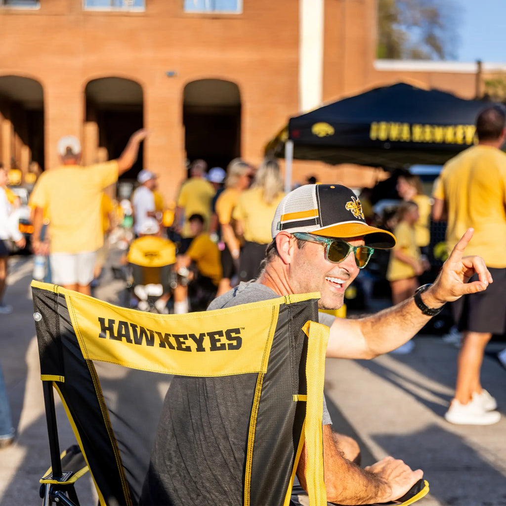 Patented Spring-Action College Comfort Pro Rocker - Iowa Hawkeyes - Choice 249 - Freestyle Rocker Portable Outdoor Folding Chair Detail
