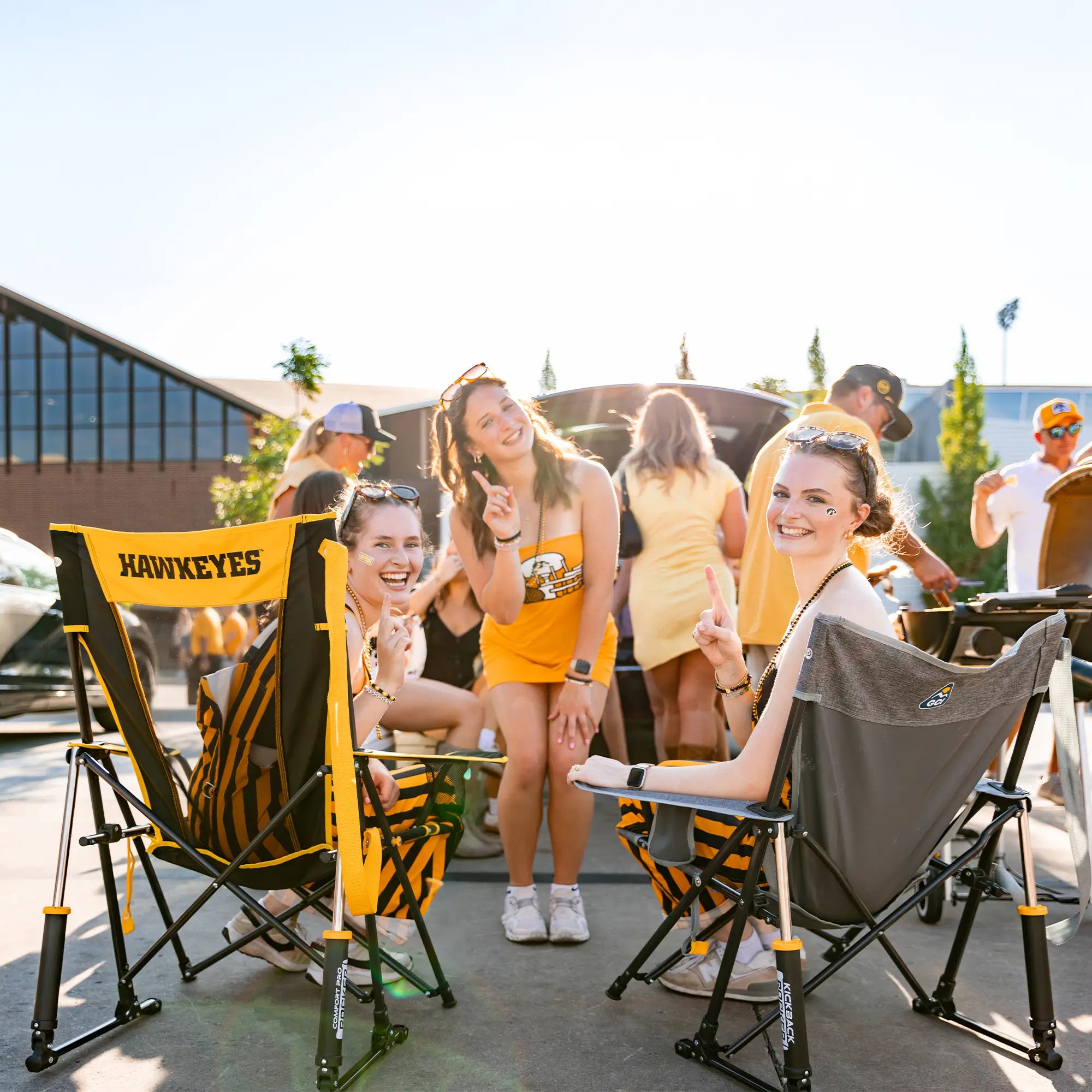 Patented Spring-Action College Comfort Pro Rocker - Iowa Hawkeyes - Choice 249 - Freestyle Rocker Portable Outdoor Folding Chair Detail