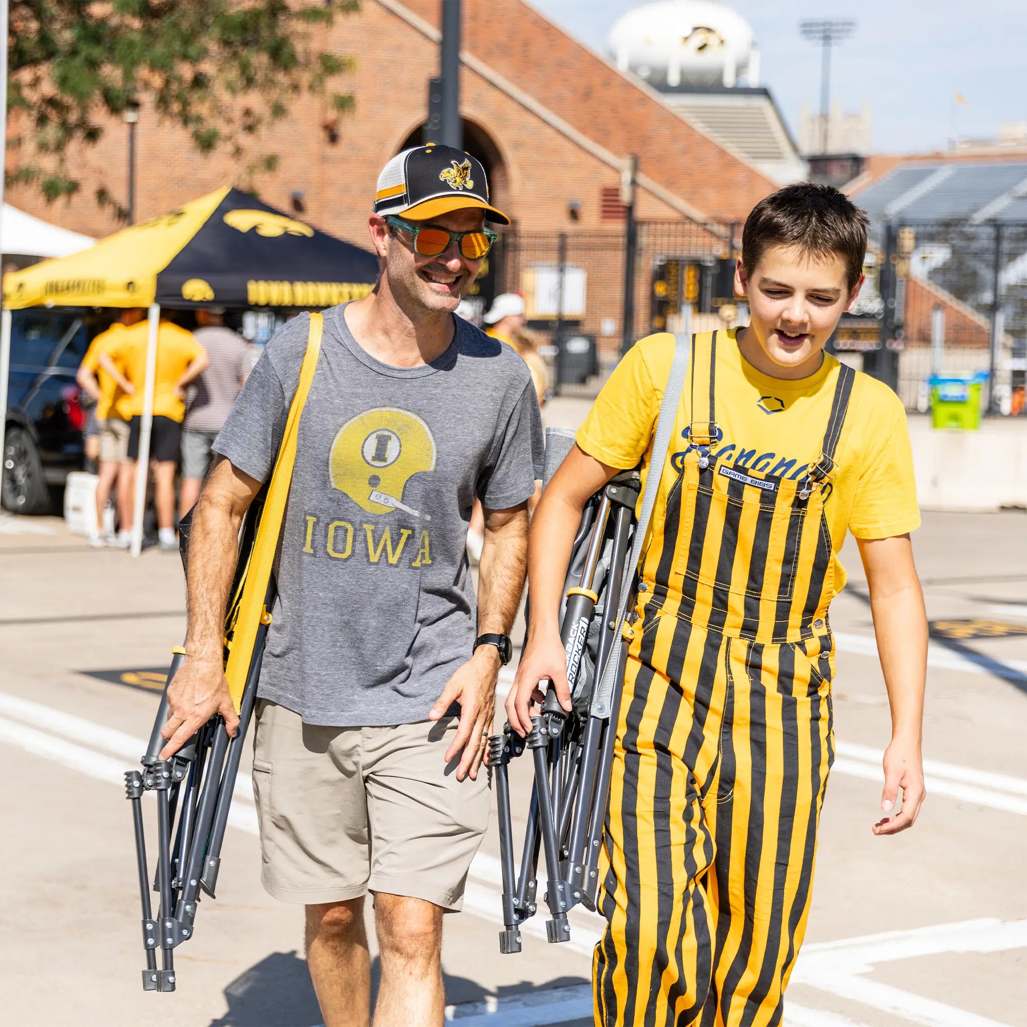 Patented Spring-Action College Comfort Pro Rocker - Iowa Hawkeyes - Choice 249 - Freestyle Rocker Portable Outdoor Folding Chair Detail