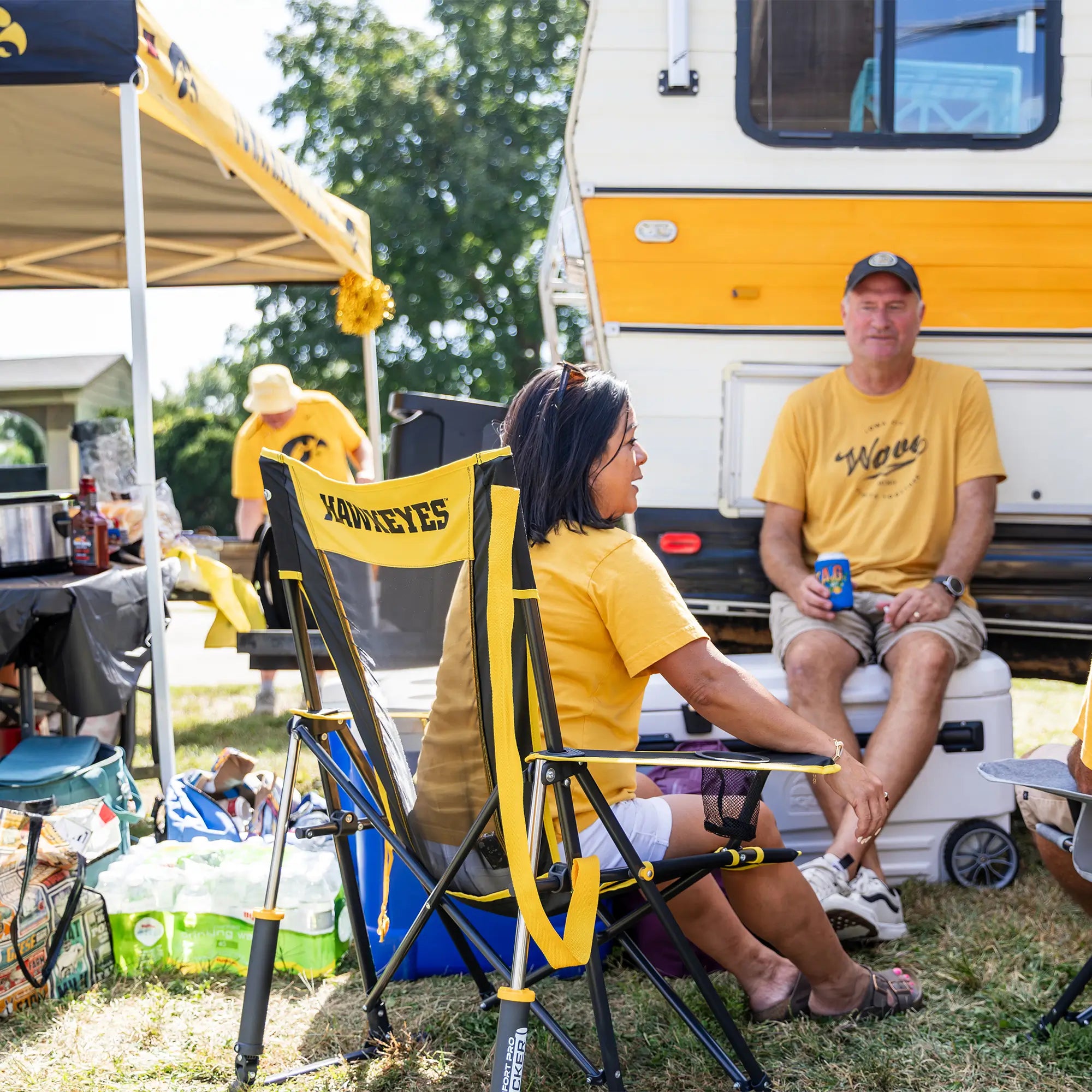 Patented Spring-Action College Comfort Pro Rocker - Iowa Hawkeyes - Choice 249 - Freestyle Rocker Portable Outdoor Folding Chair Detail