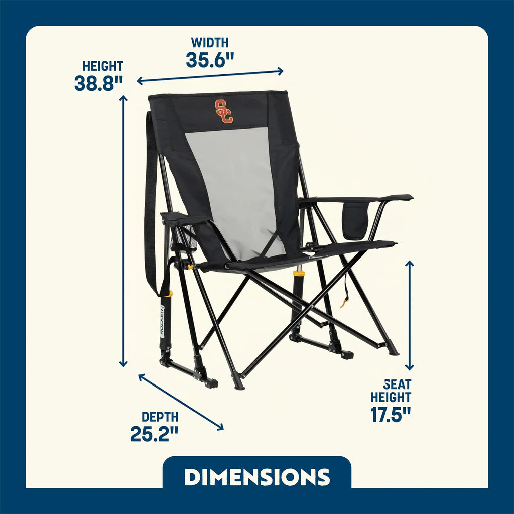 Heavy-Duty Freestyle College Comfort Pro Rocker - USC Trojans - Choice 856 - Freestyle Rocker Portable Outdoor Folding Chair Detail