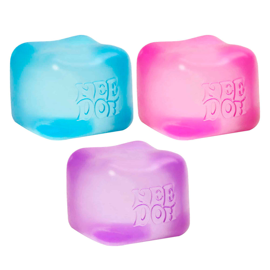 Translucent Jelly NeeDoh Nice Cube | Series Elm Bridge - Nice Cubes Clear Satisfying Crunch Stress Toy Detail